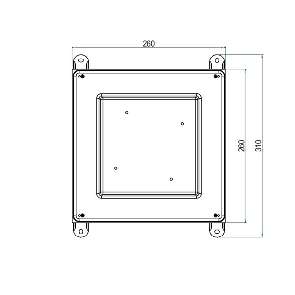 Produktbild UBD 160 198  -  Kunststoff-Einbaubox, schwarz, inkl. Styroporklotz im Inneren, oben: 170x170mm, unten: 260x310mm, H: 185mm
